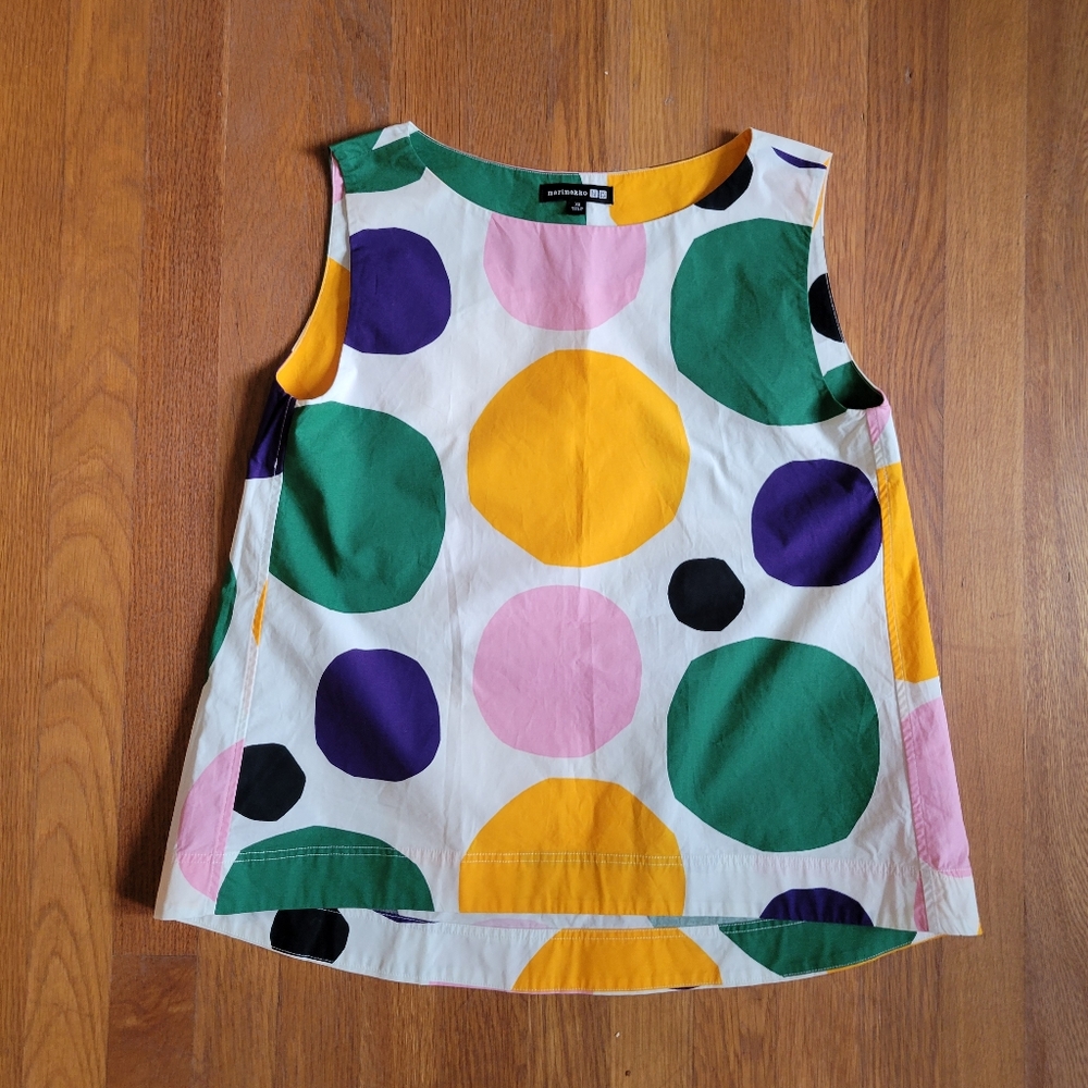 Marimekko Cotton Graphic Circles Sleeveless Top